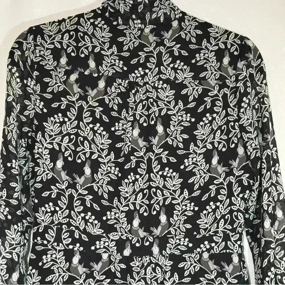 Boden Sylvia Shirt Dress Black Parrot Paradise Novelty Career Classy Twee Size 6 - Picture 10 of 15